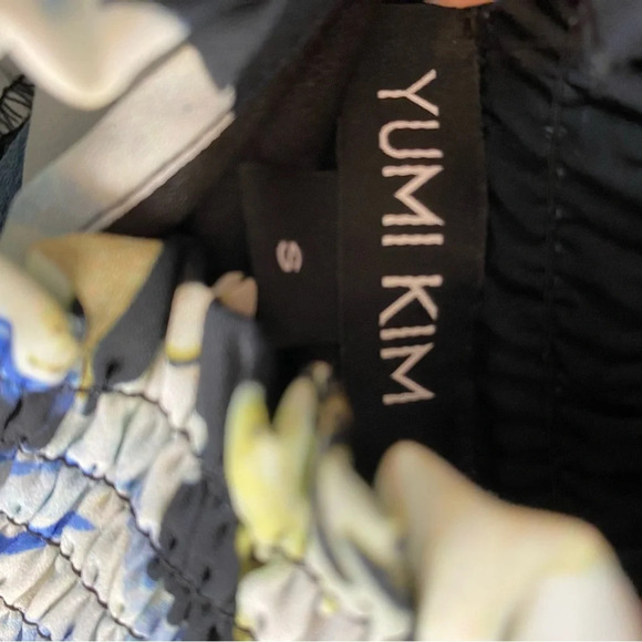 Yumi Kim Class Act Floral Mock Neck Keyhole Back Tiered Long Sleeve Dress Small - Picture 12 of 16